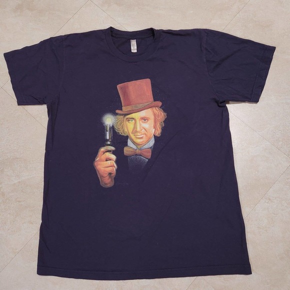 Willy Wonka & The Chocolate Factory Mens L Large USA Made Face Graphic T Shirt - Picture 2 of 8